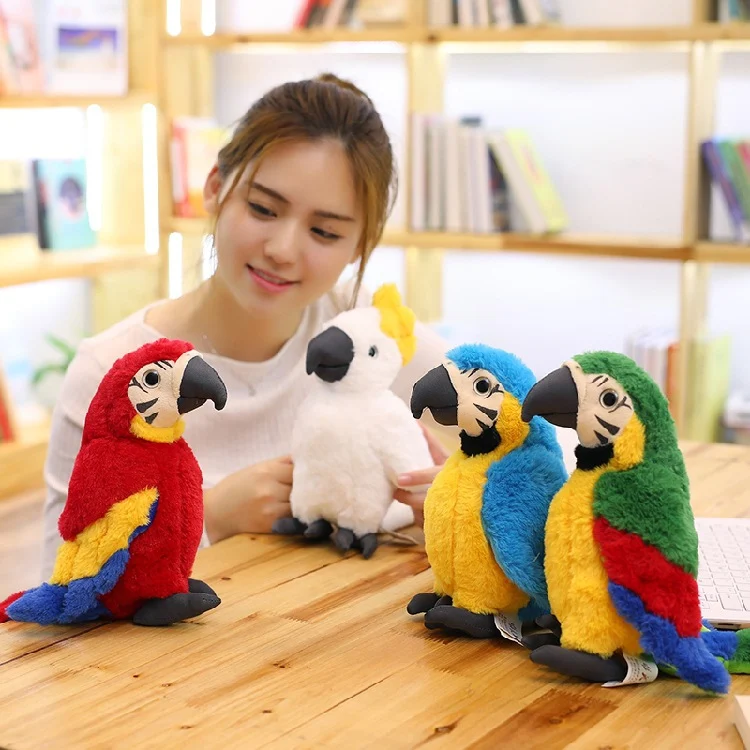 Pelúcia de arara de simulação realista. Perfeita para brincar, aprender e decorar. Um amigo macio e colorido para crianças e colecionadores. — foto 9