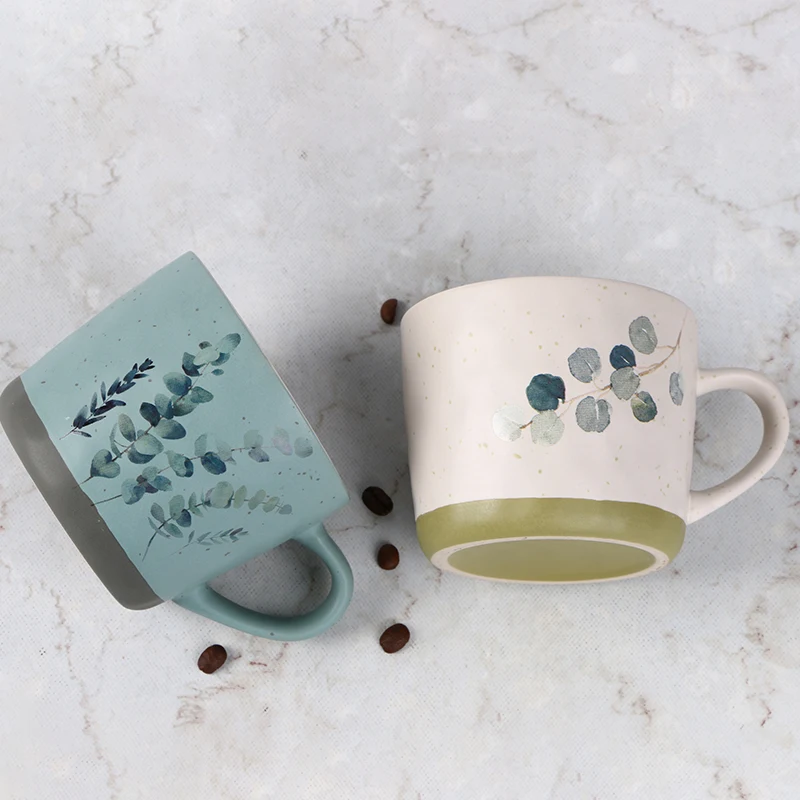 Title 8, Vintage Flower Ceramic Large Capacity Coffee Mu...