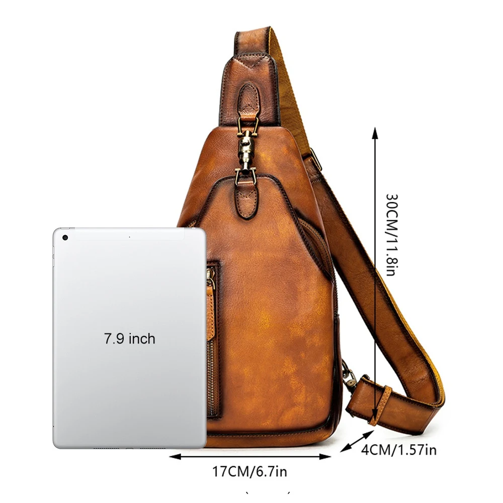 Bolso Multifuncional de Moda Retro en Cuero de Vaca, perfecto para ocio y estilo. Ideal para llevar todo lo esencial con elegancia y comodidad. — foto 2