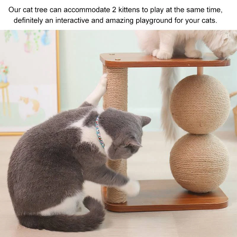 Title 4, Simple small wooden vertical scratching post fo...