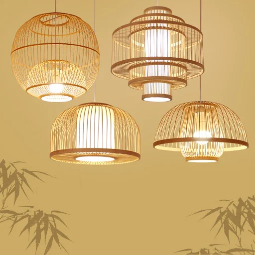 Title 4, Chinese Style Bamboo Chandelier Creative Round ...