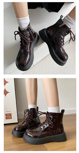 Title 6, Womens Spring and Autumn New Vintage Patent Le...