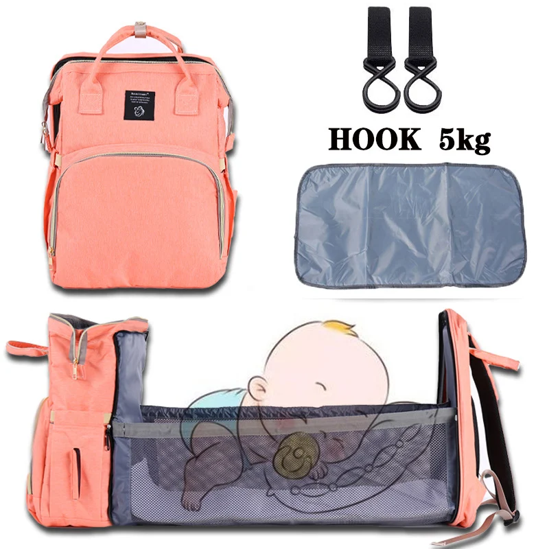 Berço Dobrável Moda Materna e Bebê Mochila Papai Ombro Duplo Grande Capacidade, Perfeito para Passeios e Cuidados — foto 13