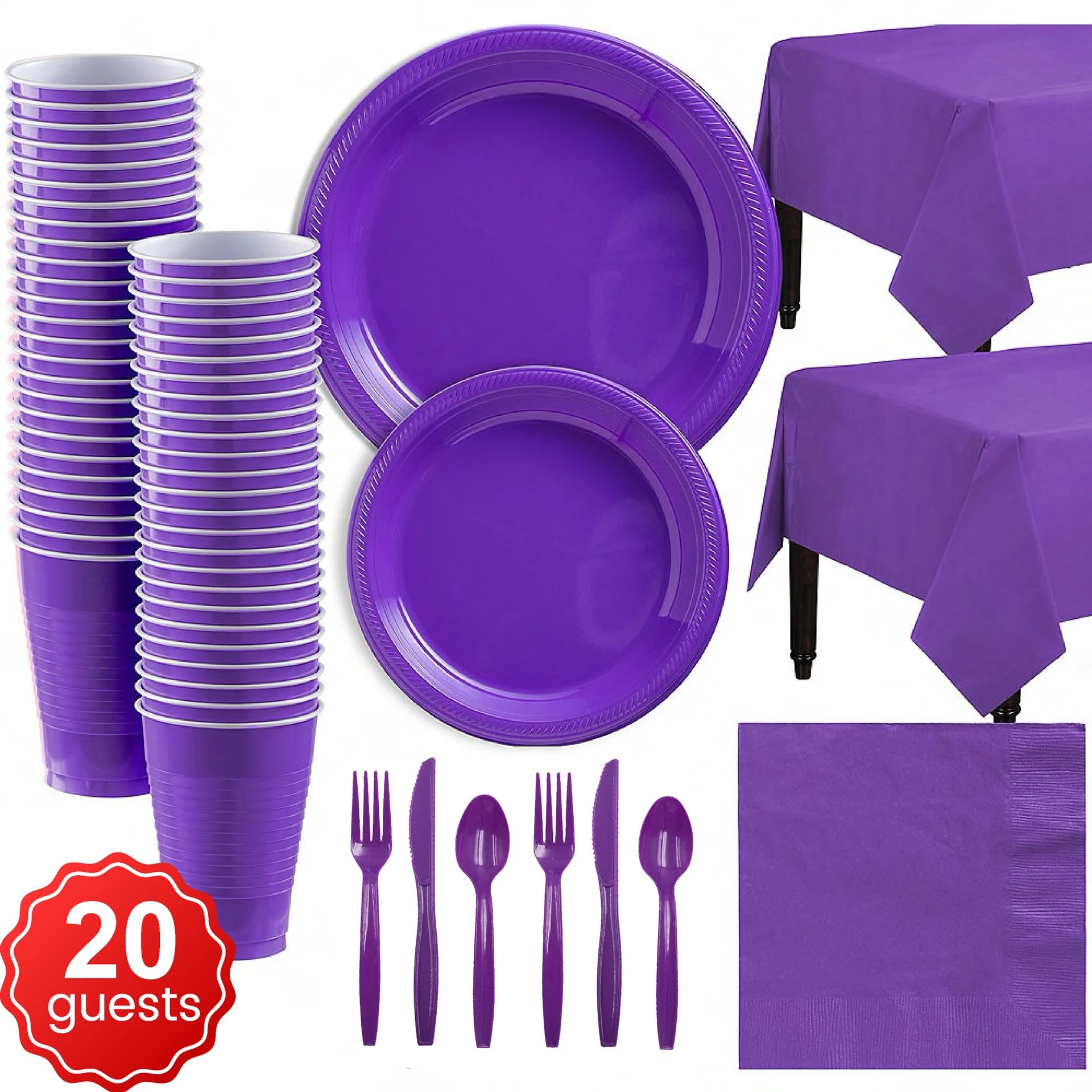 Title 2, Monochrome Party Set Disposable Plastic Plates ...