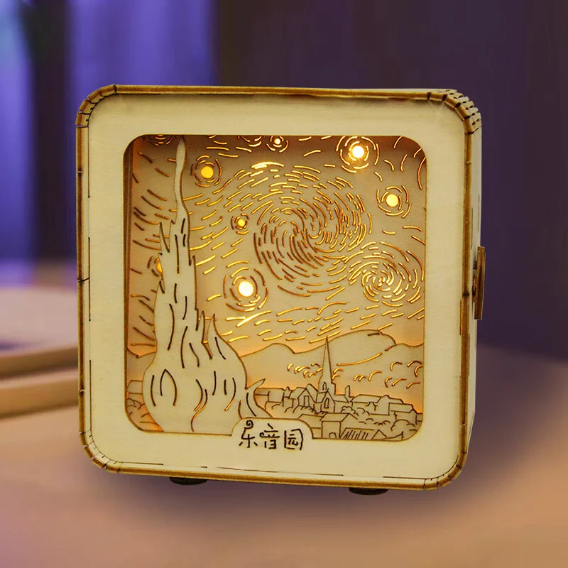 Quebra-cabeça 3D Modelo Criativo Abajur Pequeno Enfeites Decorativos Relaxantes Presente Ideal Para Montar e Decorar — foto 7