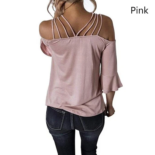Title 26, Womens One Shoulder Flared Sleeve T Shirt