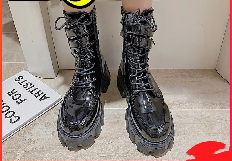 Title 5, Womens Martin boots for fall, featuring a thic...
