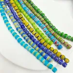 Fio de contas de vidro Mille-fleurs com furo reto. Ideal para criar pulseiras, colares e artesanato. Decore com elegância e beleza. — foto 22