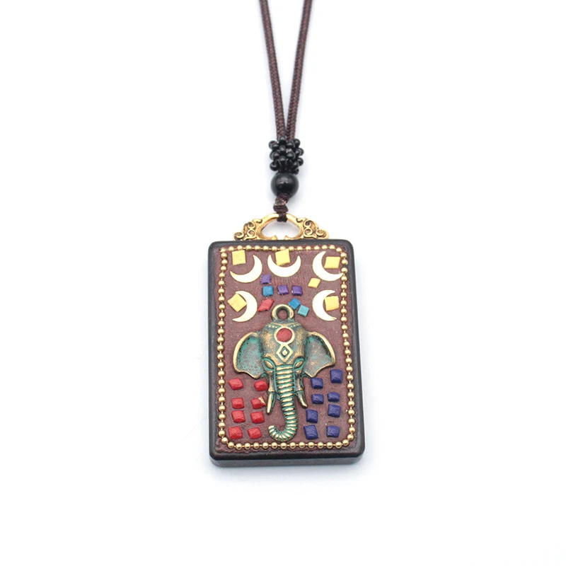 Colar Vintage Thangka Tibetano Blackwood — foto 18
