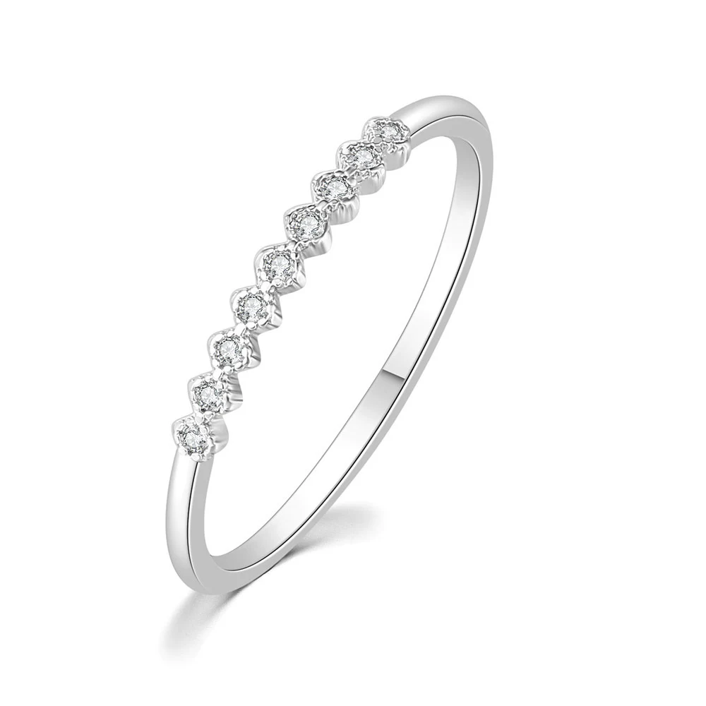 Anel Fino Feminino Micro-incrustado Diamante No Entulho Banhado a Ouro Simples e Elegante — foto 1