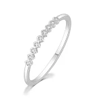 Anel Fino Feminino Micro-incrustado Diamante No Entulho Banhado a Ouro Simples e Elegante — foto 1