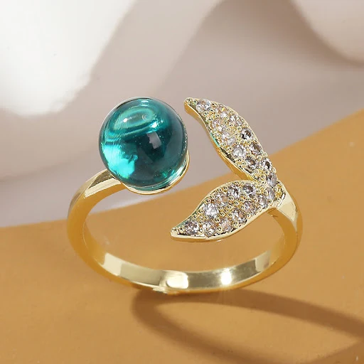 Title 2, Anillo Cola de Sirena de Cuentas de Océano Simp...