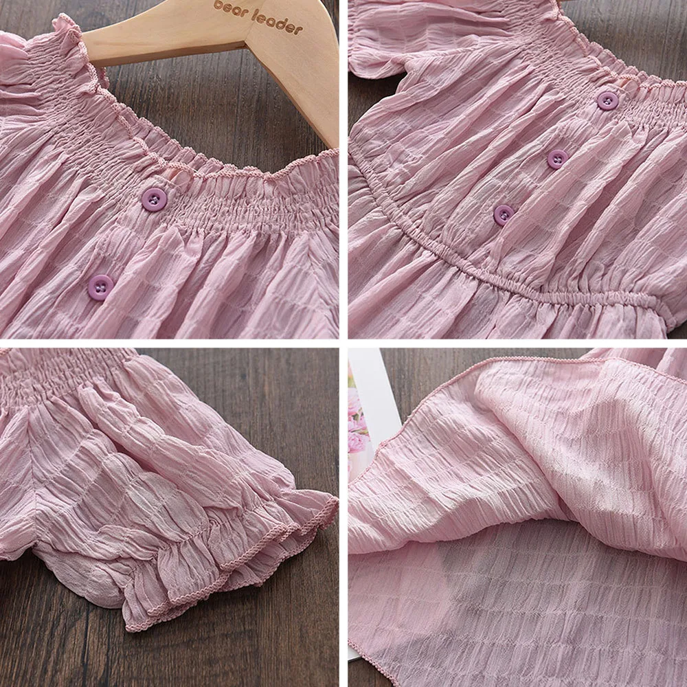 Title 11, Abito in chiffon per bambine con colletto in pi...