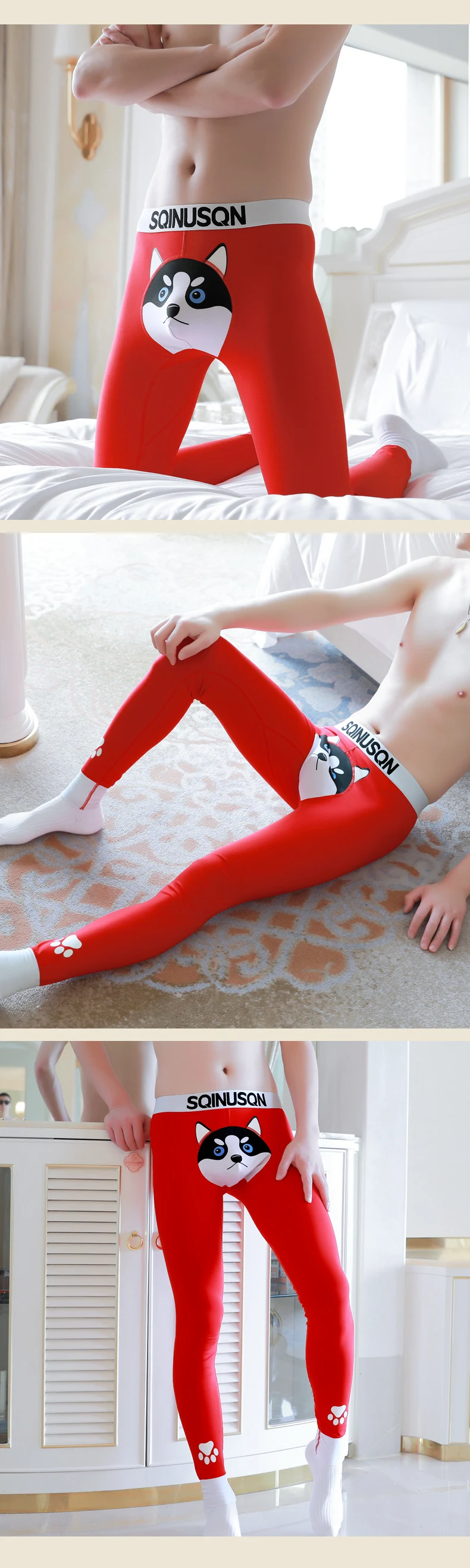 Title 7, Cute Dog Print Leggings Winter Warm Innerwear C...