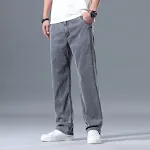 Jeans in Lyocell Uomo Loose Straight Casual — Pantaloni comodi e casual per l'uomo, vestibilità ampia e taglio dritto, perfetti per un look rilassato. — foto 4