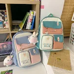 Mochila feminina estilo japonês de grande capacidade, ideal para escola, trabalho e viagens. Espaçosa, prática e com design moderno. — foto 1