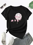 Nova camiseta feminina estampada com gola redonda — foto 1
