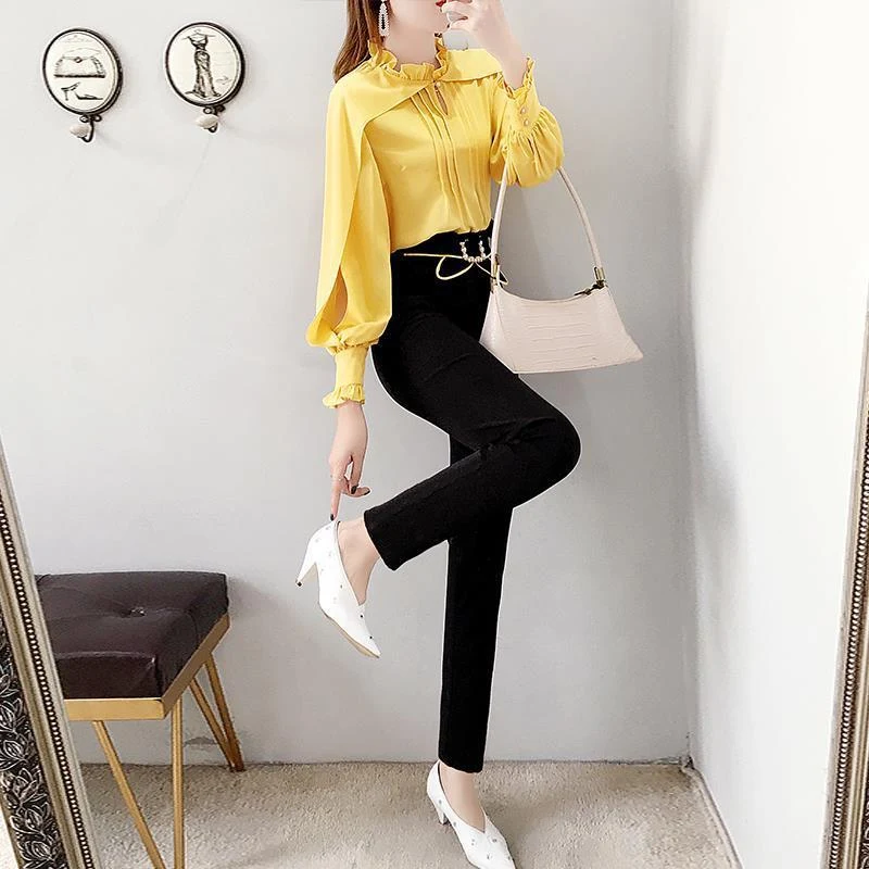 Title 2, Camisa feminina de duas peças com estilo leve e...