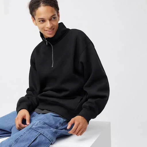 Title 12, Blusa masculina grossa solta com gola alta e me...