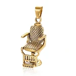 Colar com pingente Rock Barber Seat, acessório ousado que combina estilo rock com design de assento de barbeiro. Perfeito para um visual único e marcante. — foto 3