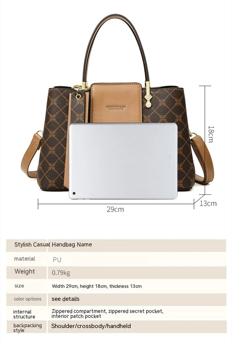 Title 2, Bolsa feminina transversal com estampa e alça ú...