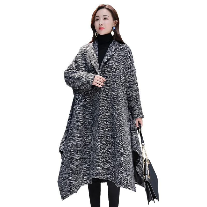 Autumn And Winter New Slimming Cape Woolen Coat Casual. Stylish, slim-fit design providing warmth and a flattering silho — photo 8