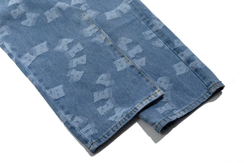 Title 2, Heren jeans met rechte losse pijpen, high stree...