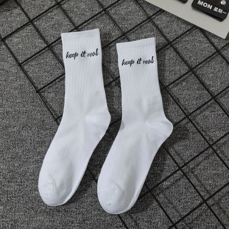 Title 7, Letter White Mens Long Socks