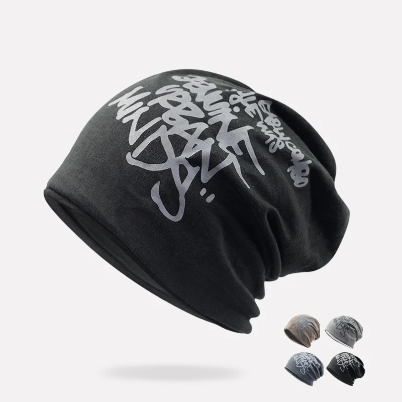 Boina Tam-o'-shanter fina de primavera e outono com letras de grafite hip hop, leve e estilosa, ideal para um visual urbano e confortável. — foto 9