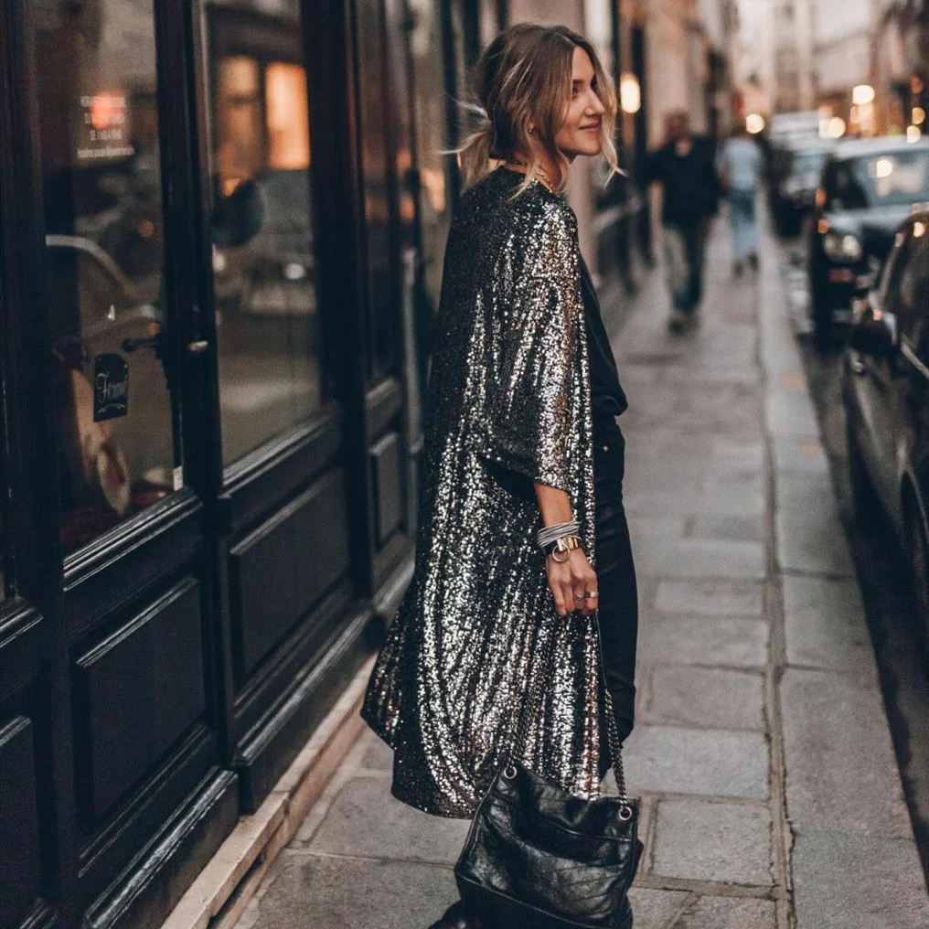 Title 1, Womens Fashion Party Sequined Cardigan Coat Sp...