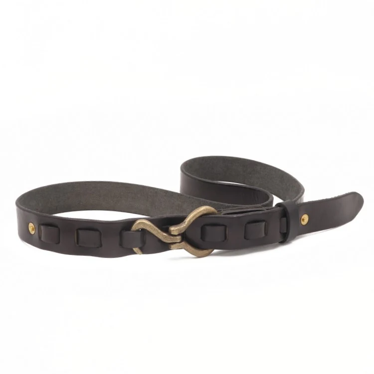 Men's handcrafted woven belt with a solid copper buckle and aged hemp face. Durable, stylish, and perfect for everyday w — photo 1