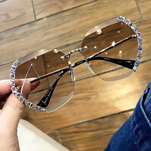 Title 1, Gafas de sol con diamantes para mujer, antidesl...