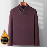Middle-aged Men's Fleece-Lined Thickened Long Sleeve Thermal Top for warmth and comfort in cold weather, perfect for win — photo 4