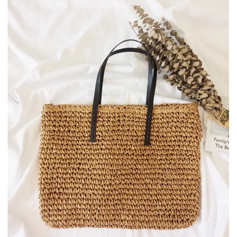 Nueva Bolsa Tejida de Vacaciones en la Playa Portátil Perfecta para Llevar Tus Esenciales con Estilo y Comodidad durante tus Viajes. — foto 18