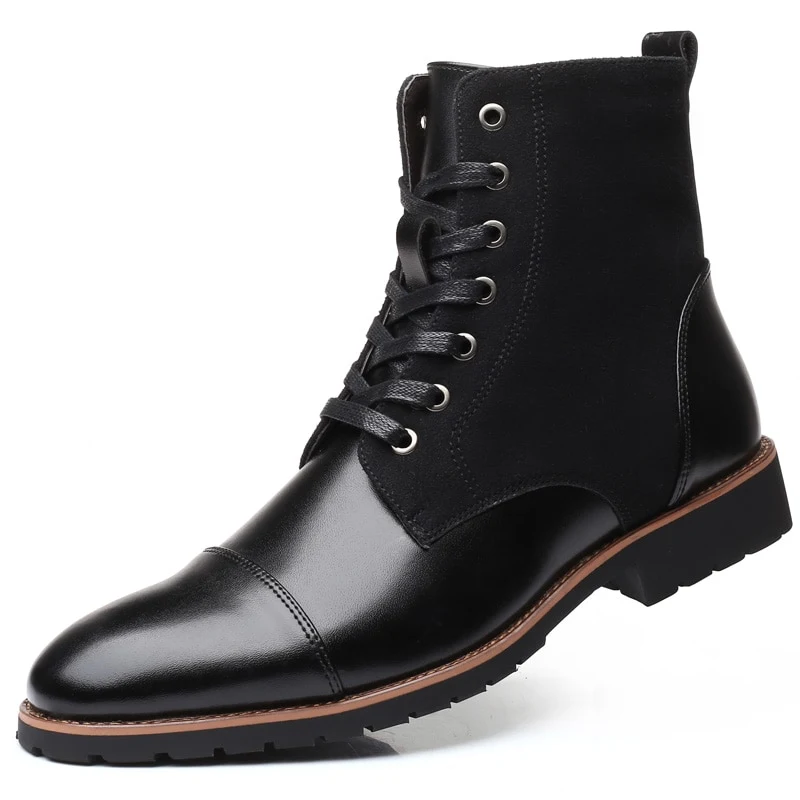 Title 3, Mens pointed warm Martin boots with velvet top...