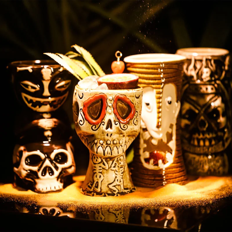 Ceramic Tiki Mug with Creative Human Face for Beer, Wine, Cocktails. Porcelain Hawaiian & Zombie Glass. Enjoy! — photo 6
