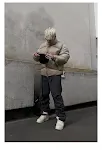 American High Street Simple Zipper Coat, Metal Label, Velvet Cotton Padded Warm Winter Wear, Stand Collar, Stylish and C — photo 7