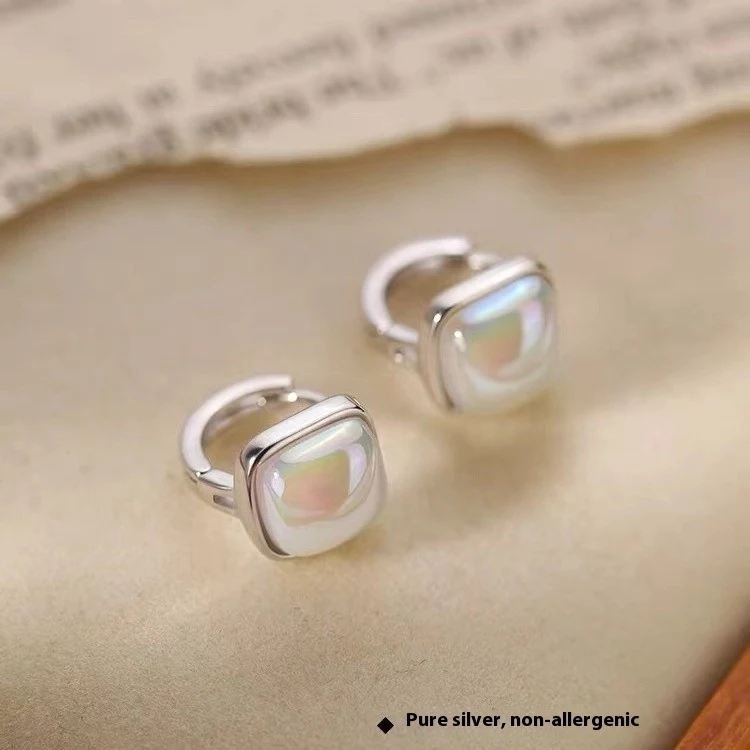 Title 2, Orecchini a lobo quadrati in argento sterling p...
