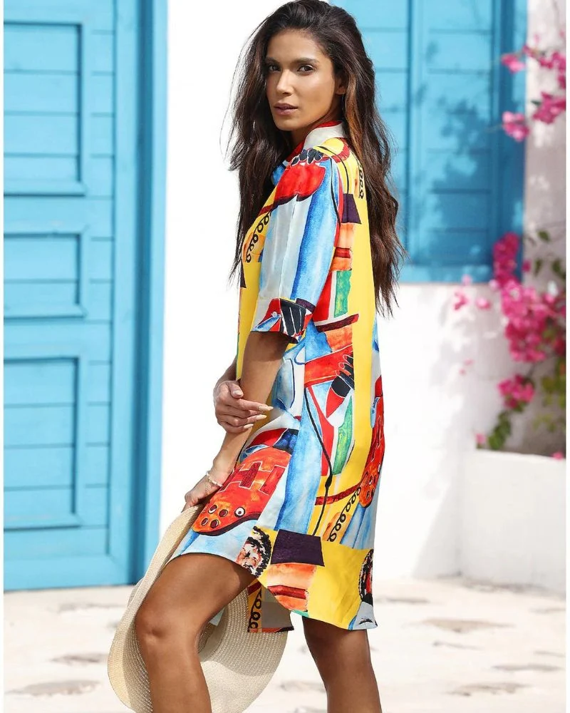 Printed Mid-length Top For Women Loose Casual Shirt — photo 3