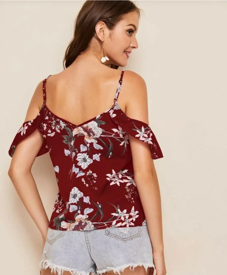 Title 2, Canotta da donna con stampa in chiffon con scol...
