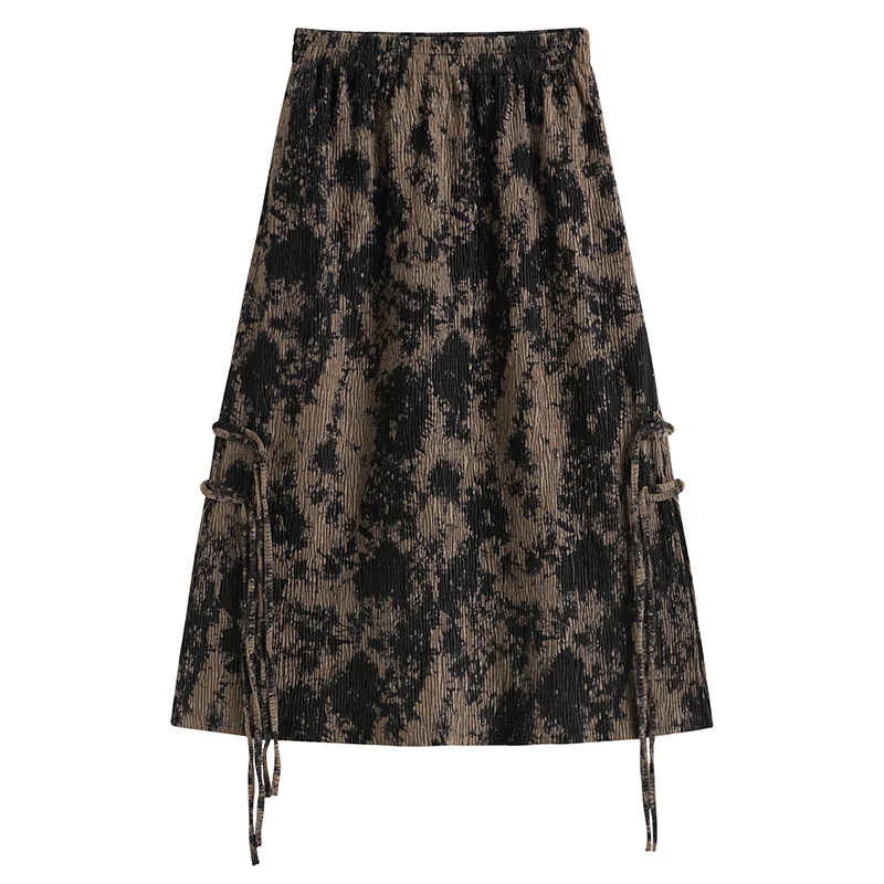 Saia Retro Fenda Feminina Cintura Alta Cor Tinta Comprimento Médio Elegância e Conforto para um Visual Sofisticado e Moderno — foto 2