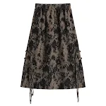 Saia Retro Fenda Feminina Cintura Alta Cor Tinta Comprimento Médio Elegância e Conforto para um Visual Sofisticado e Moderno — foto 2