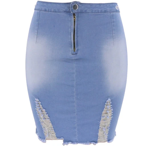 Title 9, Dames denim heuprok met gescheurde details en t...