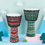 Tamburo africano Qiangu in pelle di pecora fatto a mano per bambini, scuola materna, principianti 8" 10", professionale Yunnan Liji, per imparare a suonare. — foto 4