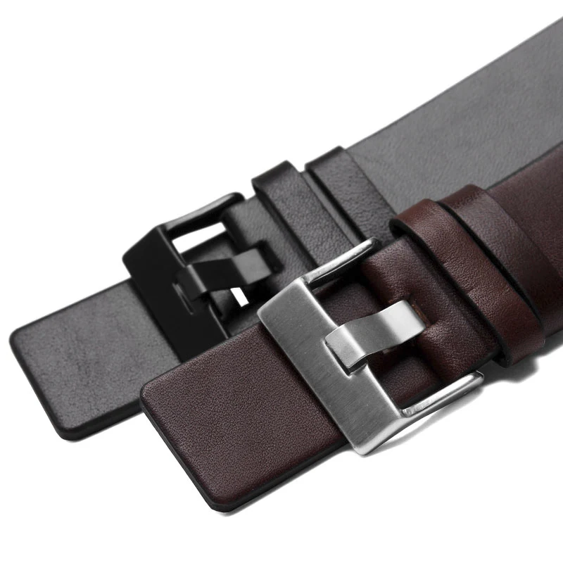 Pulseira de relógio masculina couro com corrente, acessório elegante e durável. Melhora o visual e conforto do seu relógio, complemento perfeito. — foto 3