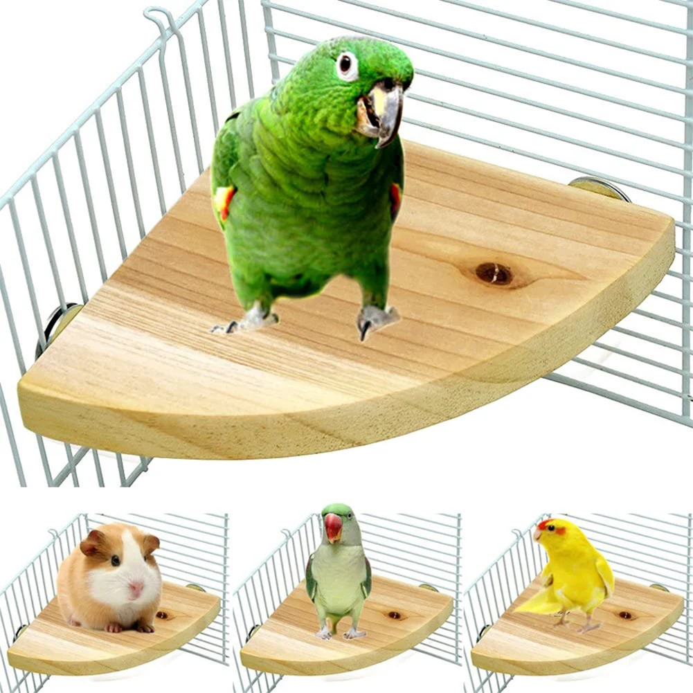 Title 10, Parrot Bird Wood Perch Stand Platform Rectangle...