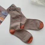 Vintage Stripe Women's Contrast Color Tube Socks Comfortable and Stylish Retro Socks for Women, Perfect for Everyday Wea — photo 17