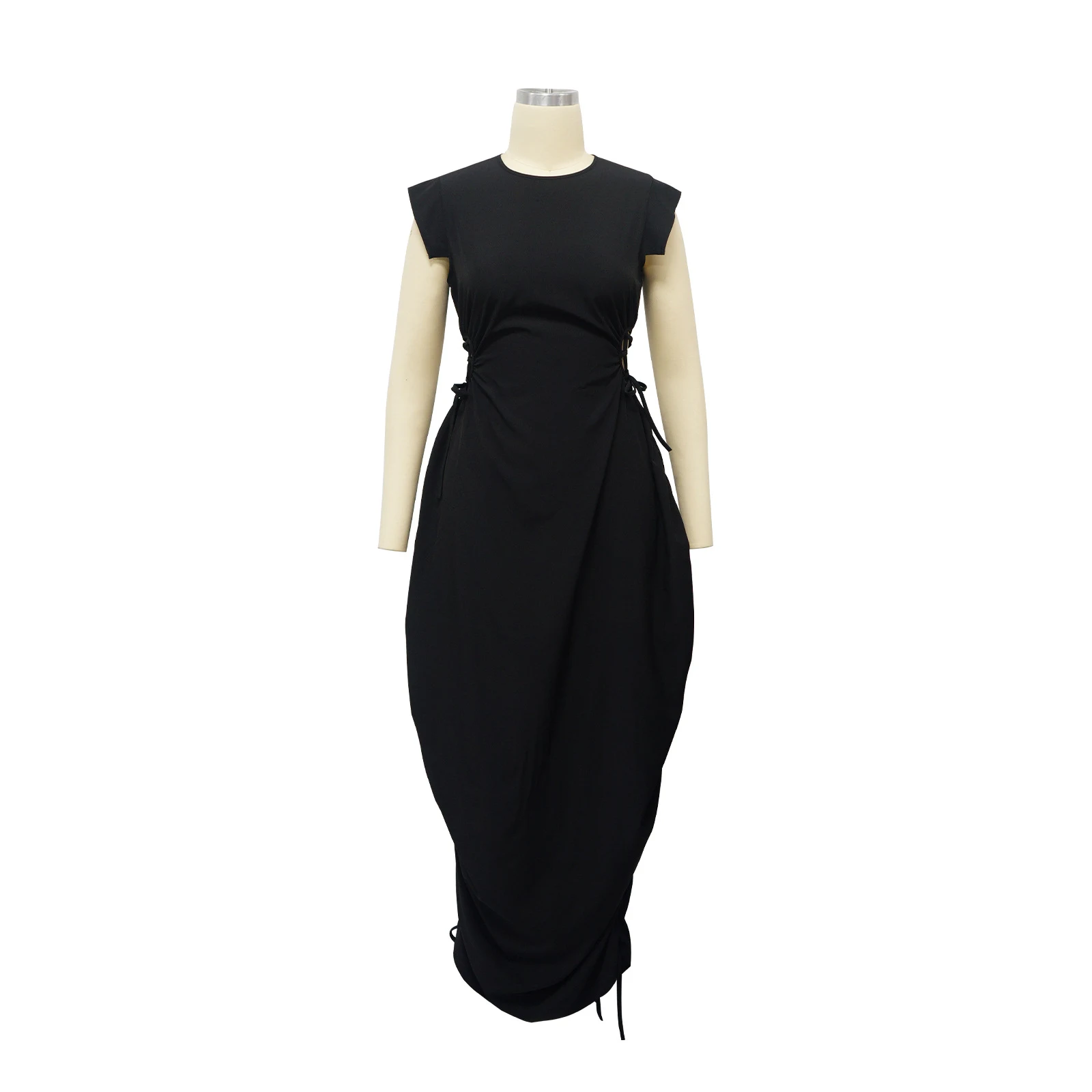 Title 2, Womens Clothing Round Neck Waist Trimming Bud ...