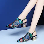 Ethnic Wind mesh slippers met strass, middelhoge hak, comfortabel en stijlvol voor dames, ideaal voor zomerse dagen. — foto 12