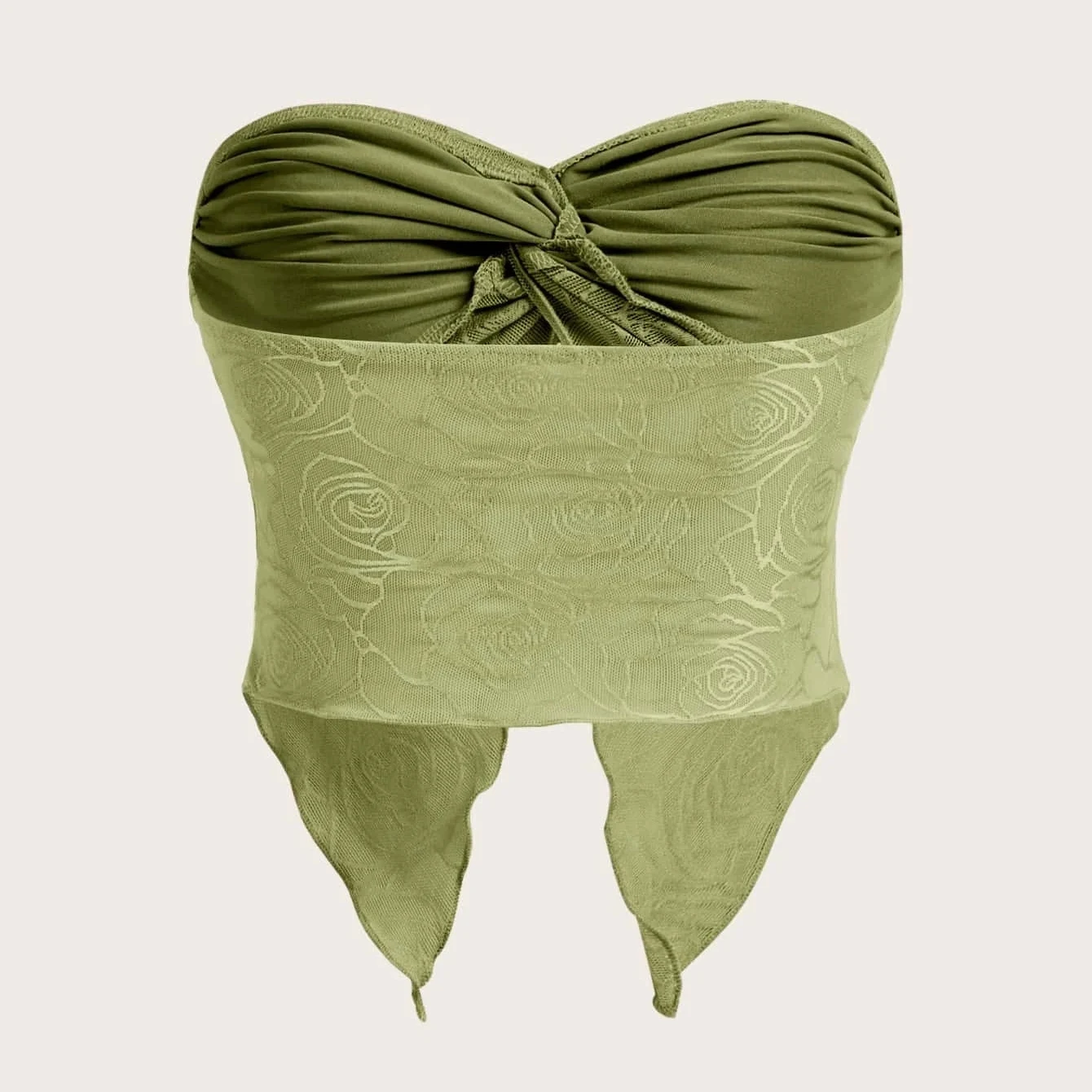 Title 4, Womens Mesh Stitching Chest-wrapped Collar Bac...